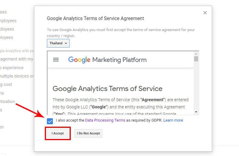 Google Analytics Terms of Service