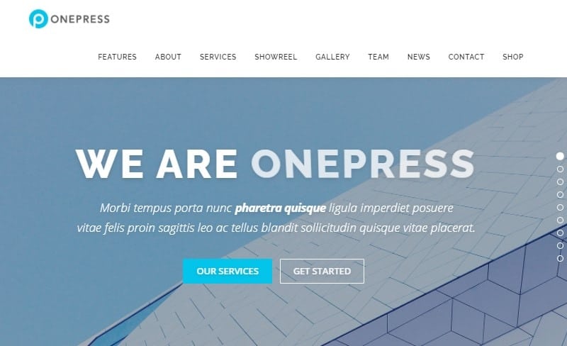OnePress Theme Demo Home Page