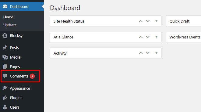 access wordpress comments dashboard wordpress comment settings