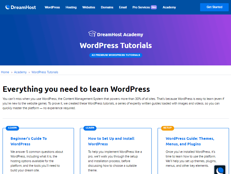 best wordpress tutorials website dreamhost