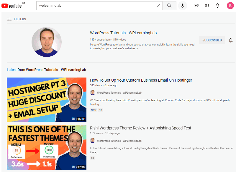 best wordpress youtube tutorials channel wplearninglab
