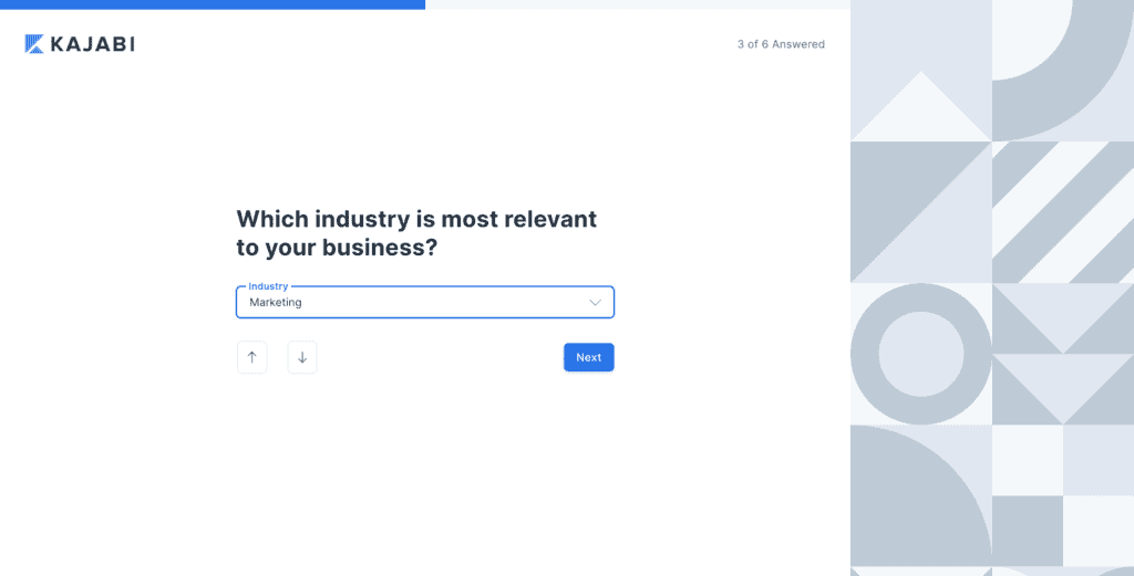 Choose relevant industry