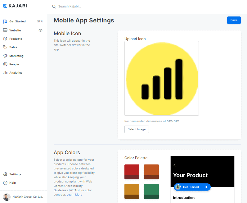 kajabi review mobile app settings