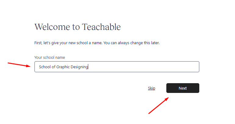 teachable review enter name of school