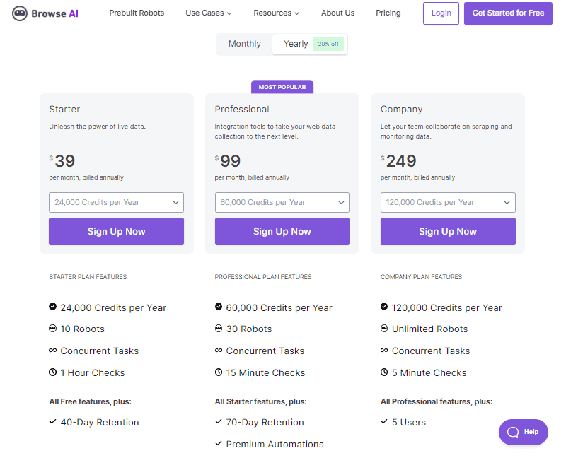 browse ai review premium pricing and plans