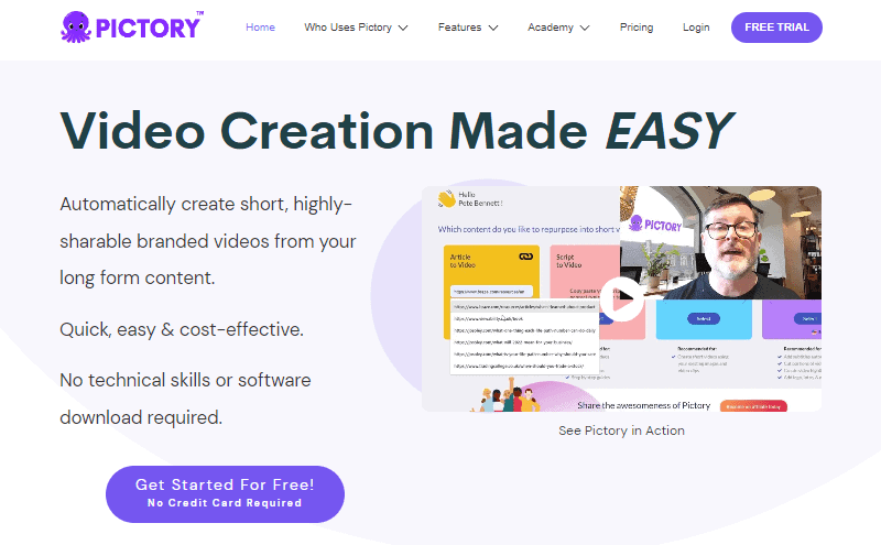 pictory review pictory home page